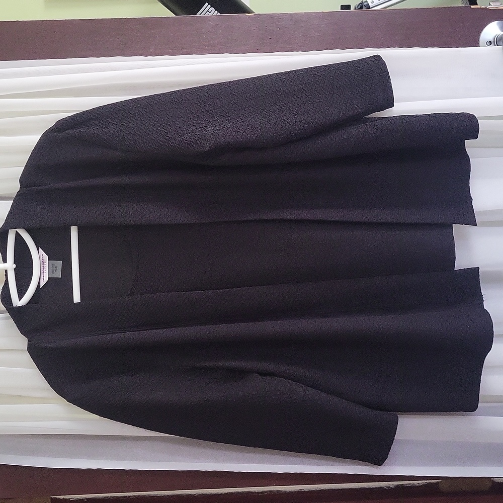 Womens Allison Daley Petite Medium black 3/4 sleeve cardigan with built-in shell